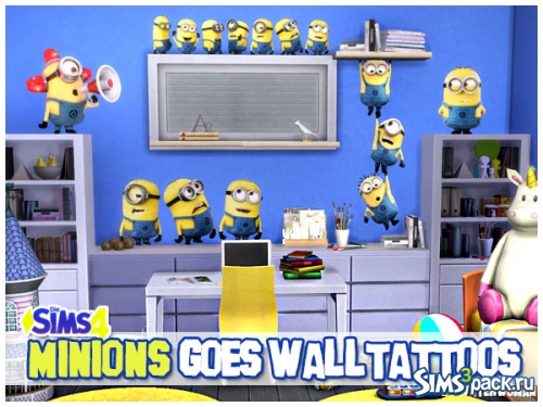 Наклейки "Minions wall stencil" от Akisima Sims Blog