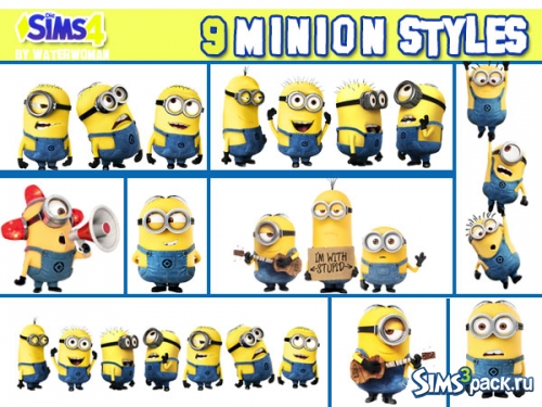 Наклейки "Minions wall stencil" от Akisima Sims Blog