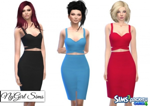 Платье "Crossed Tank Two Piece Pencil Dress" от NY Girl Sims