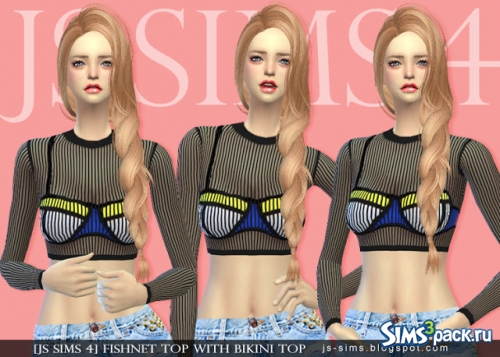 Топ Fishnet With Bikini от [JS SIMS 4]