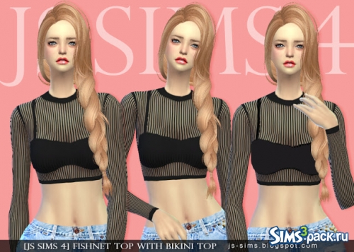 Топ Fishnet With Bikini от [JS SIMS 4]