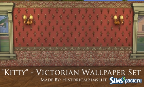 Обои Kitty – Victorian Wallpaper Set от History Lover’s Sims Blog