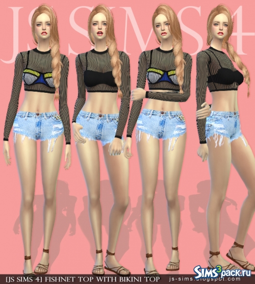 Топ Fishnet With Bikini от [JS SIMS 4]