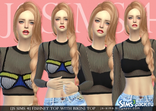 Топ Fishnet With Bikini от [JS SIMS 4]