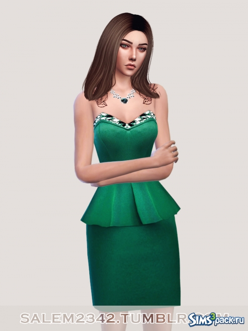 Платье Bandeau Embellished Peplum Dress от Salem2342