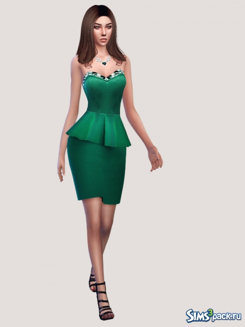 Платье Bandeau Embellished Peplum Dress от Salem2342