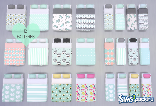 Матрац + подушки The Mint Bedroom Collection от dreamcatchersims4