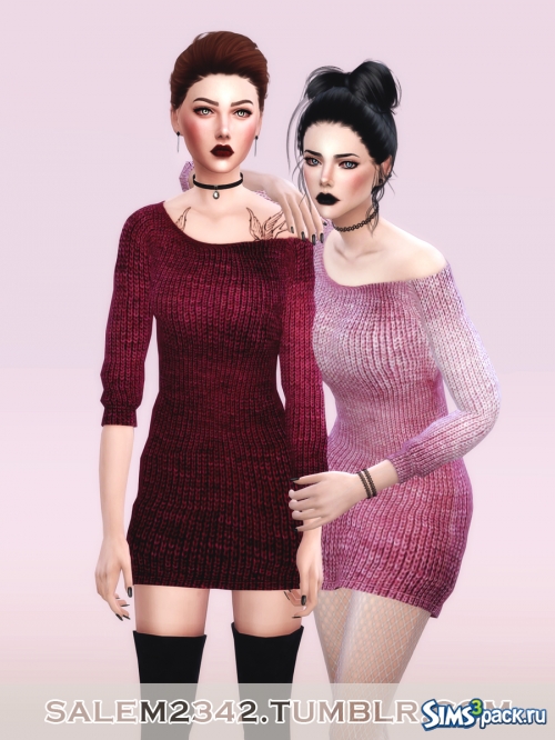 Платье Off Shoulder Knitted Jumper Dress от salem2342