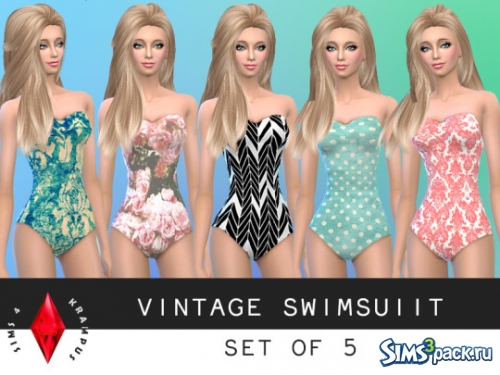 Купальник vintage swimsuit от sims4krampus