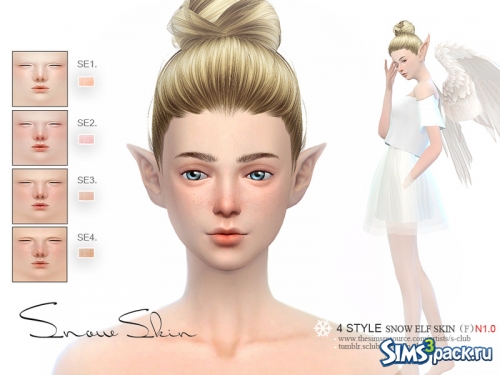 Скинтон эльфа "HS Snow Elf skintones (F)1.0" от S-Club