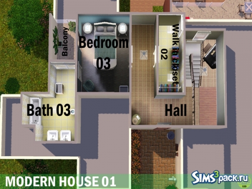 Уютный домик Modern Home 01 от Sims3Dynasty