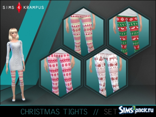 Лосины с новогодними узорами от SIms4Krampus