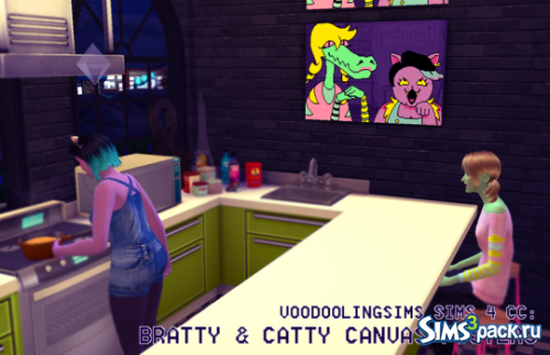 Картины Bratty и Catty от voodoolingsims