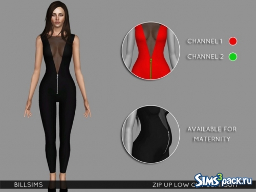 Комбинезон Zip Up Low Cut Jumpsuit