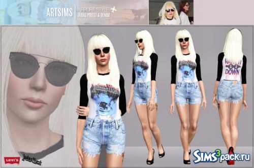 Укороченный лонгслив и джинсовые шорты Airport Style от Artsims