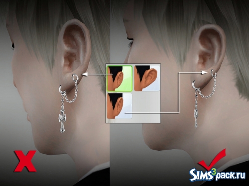 Мужская серьга LL ts4 earring 01(M) от S-Club