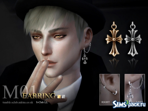 Мужская серьга LL ts4 earring 01(M) от S-Club