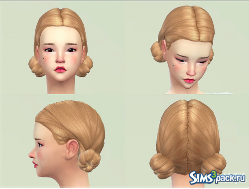 Прическа Buns low hair