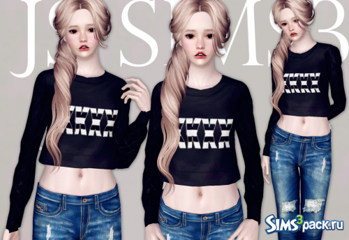 Топ с длинными рукавами Long-Sleeves Crop Top от JS SIMS