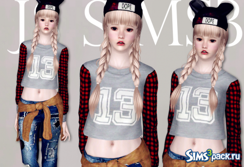 Топ с длинными рукавами Long-Sleeves Crop Top от JS SIMS