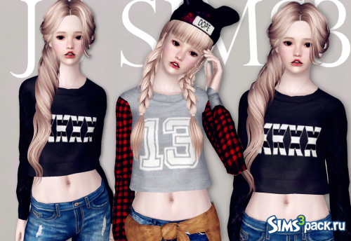 Топ с длинными рукавами Long-Sleeves Crop Top от JS SIMS