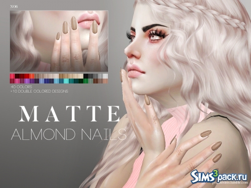 Ногти Matte Almond 