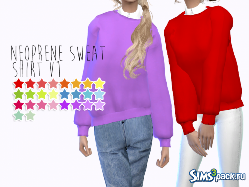 Neoprene sweat shirt recolors