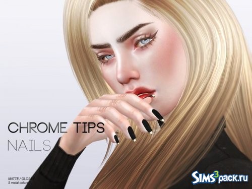 Ногти Chrome Tips от Pralinesims