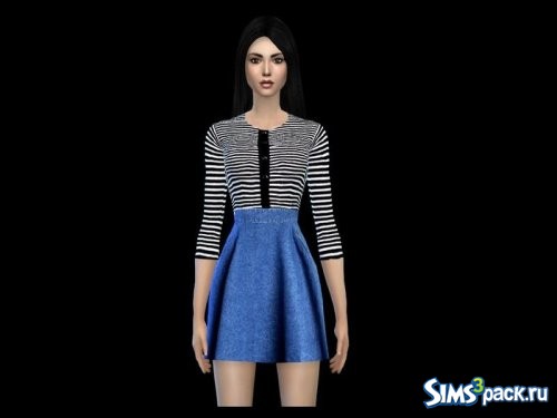 Джинсовое платье от sweetsims4