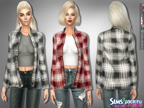 Рубашка с топом Button Up от sims2fanbg