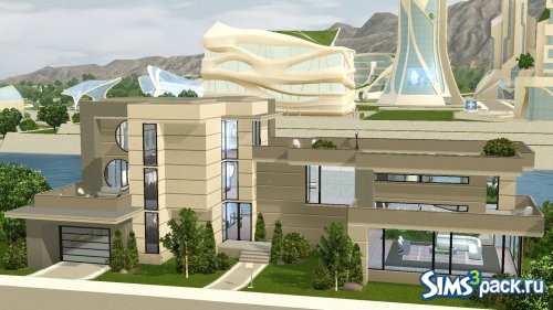 Длинный футуристический дом &quot;Waterside&quot; от simsgal2227