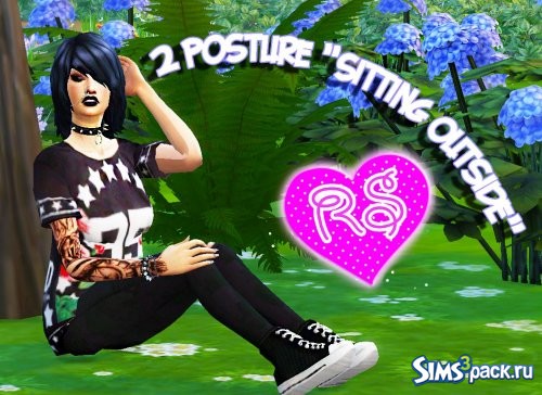 2 posture &quot;sitting outside&quot;/2 Позы &quot;Сидя на улице&quot; от Rena2002