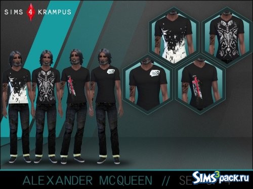 Футболки Alexander McQueen от SIms4Krampus