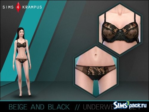 Нижнее белье Beige & Black от SIms4Krampus