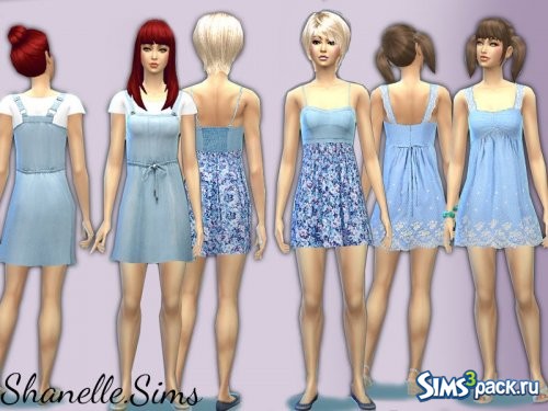 Сет джинсовых платьев от shanelle.sims