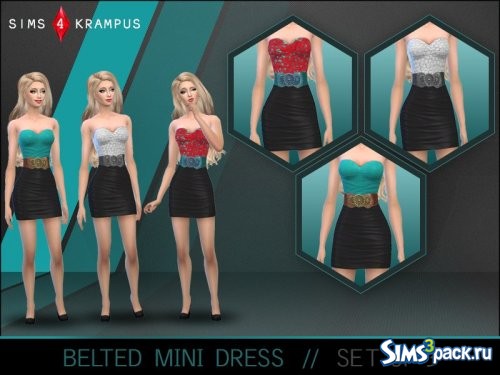 Платье с поясом от SIms4Krampus