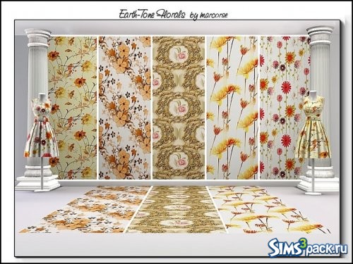 Текстуры Earth Toned Florals от marcorse