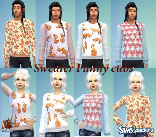 Sweater Funny cubs / Свитер Веселые лисята от ОлЯля