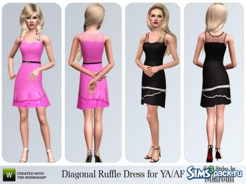 Платье Diagonal Ruffle от simromi