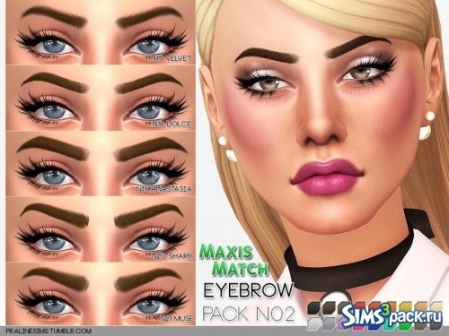 Сет бровей Maxis Match № 02 от Pralinesims