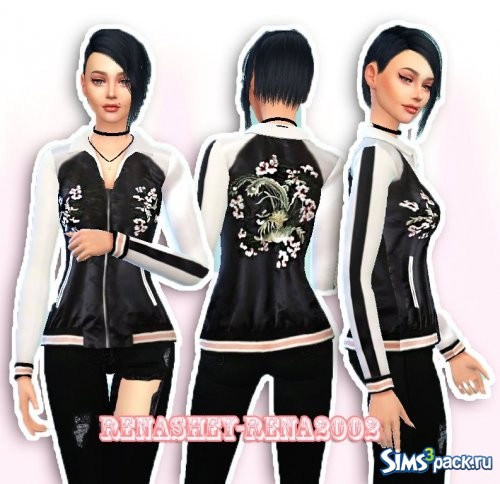 Bomber jacket with flowers/бомбер с цветами от Rena2002