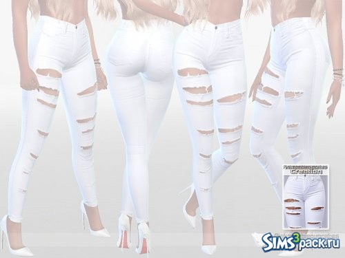 Летние джинсы White Ripped 