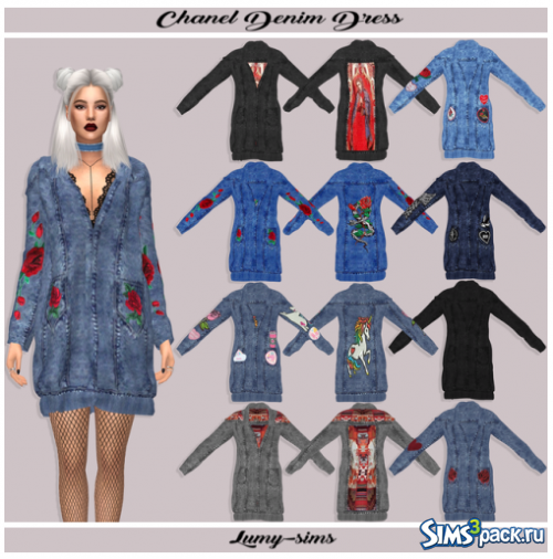 Джинсовое платье Chanel от Lumy-sims