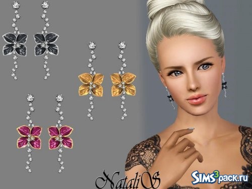 Серьги Elegant crystal flower от NataliS