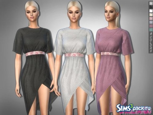 Платье с поясом Boho от sims2fanbg