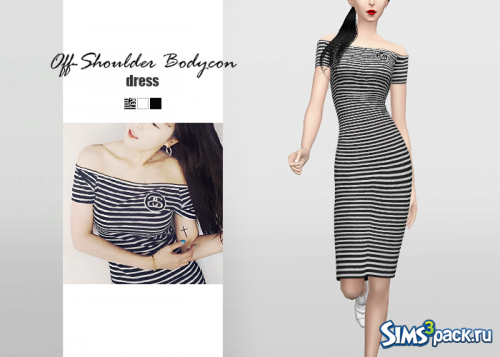 Платье Off-Shoulder Bodycon от WAEKEY