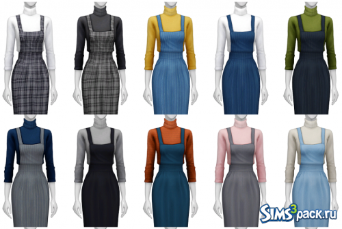 Комплект Overall Skirts / Turtleneck