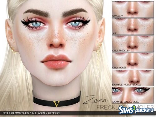 Веснушки и родинки Zara от Pralinesims