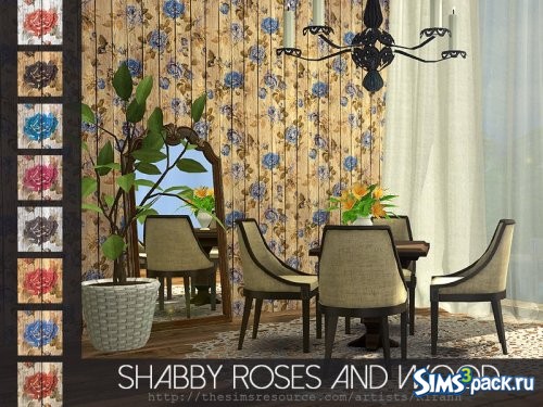 Панели Shabby Roses And Wood