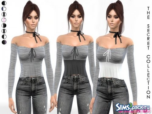 Кроп - топ Bare Shoulder от sims2fanbg